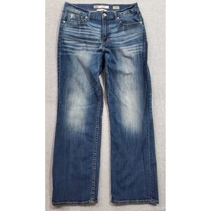 BKE Buckle Seth Straight Leg Size 34R Blue Jeans Bottle Opener Dark Wash Denim